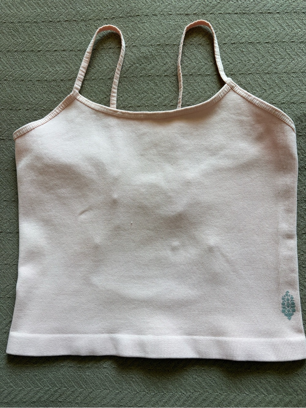 Free People Blush Pink Ribbed Spaghetti Strap Tank